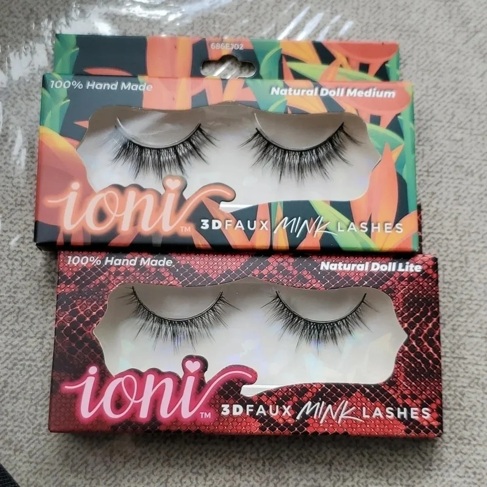 Ioni 3D Faux Mink Lashes Women's 100% Handmade Bundle 2
